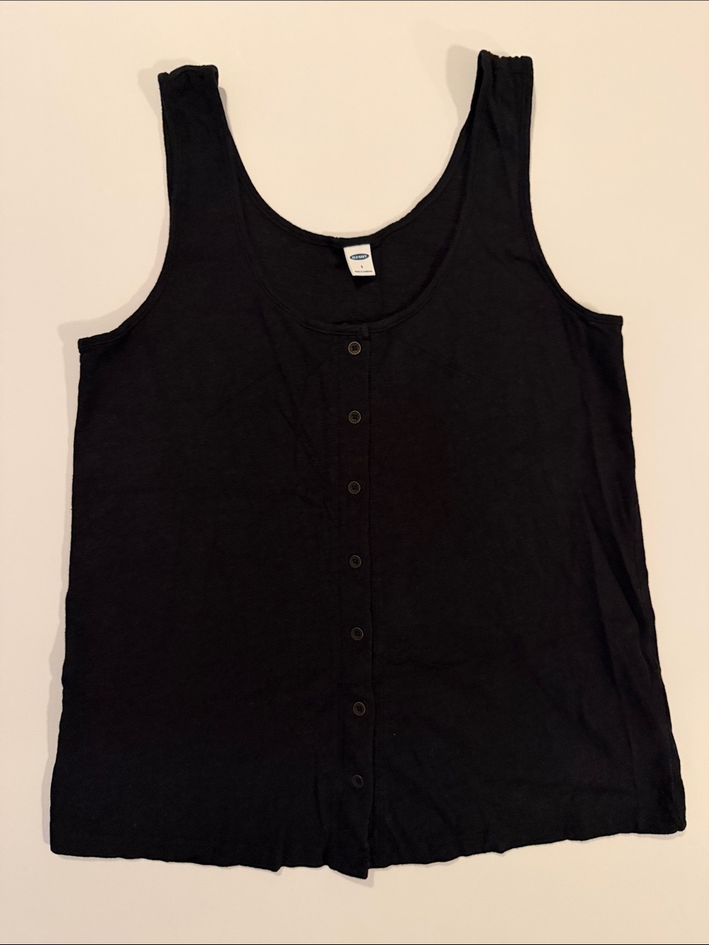 Old Navy Black Button-Front Tank Top